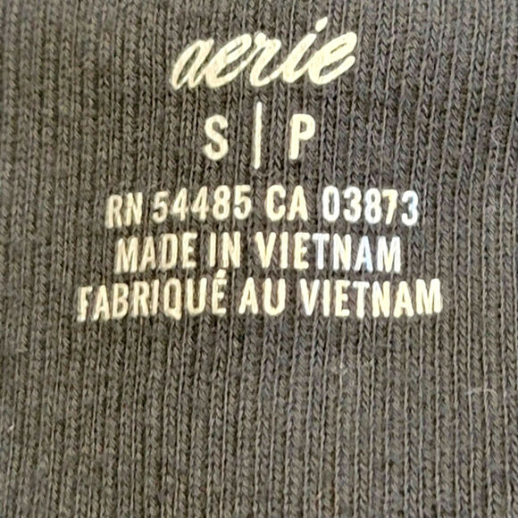 Aerie Black Ribbed Quarter Zip Sweatshirt Oversized Relaxed Fit Cozy Fall Size S - Picture 9 of 12